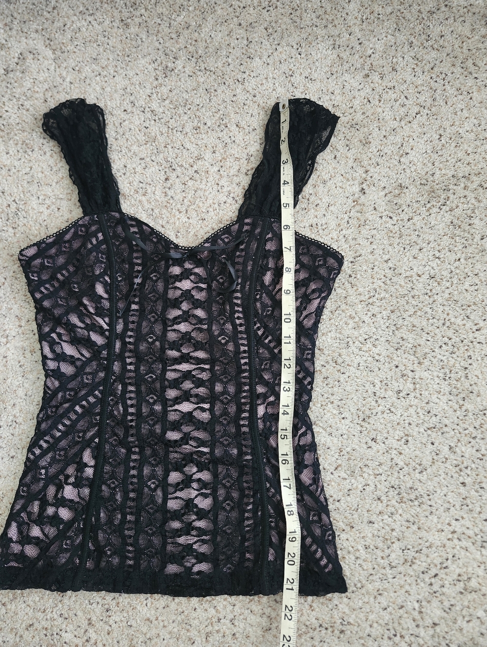 My Michelle Y2k Black Lace Pink Top - Picture 6 of 11